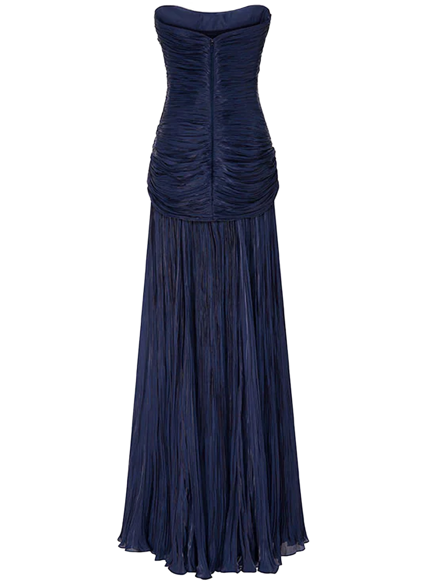 Elegant A line V Neck Navy Blue Tulle With Cape Long Formal Fancy Evening Dress Dinner Outfits Classy Party Gowns AB2022