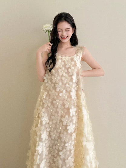 Cute Wedding Dresses Ball Gowns Square Sleeveless With Flowers Summer Garden Wedding Dress N4089