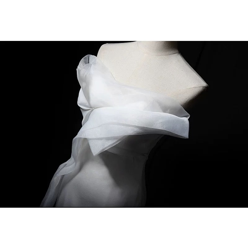 Robes de mariée de style français Sirène bustier blanc longue robe de mariée d'été pour jardin N4144