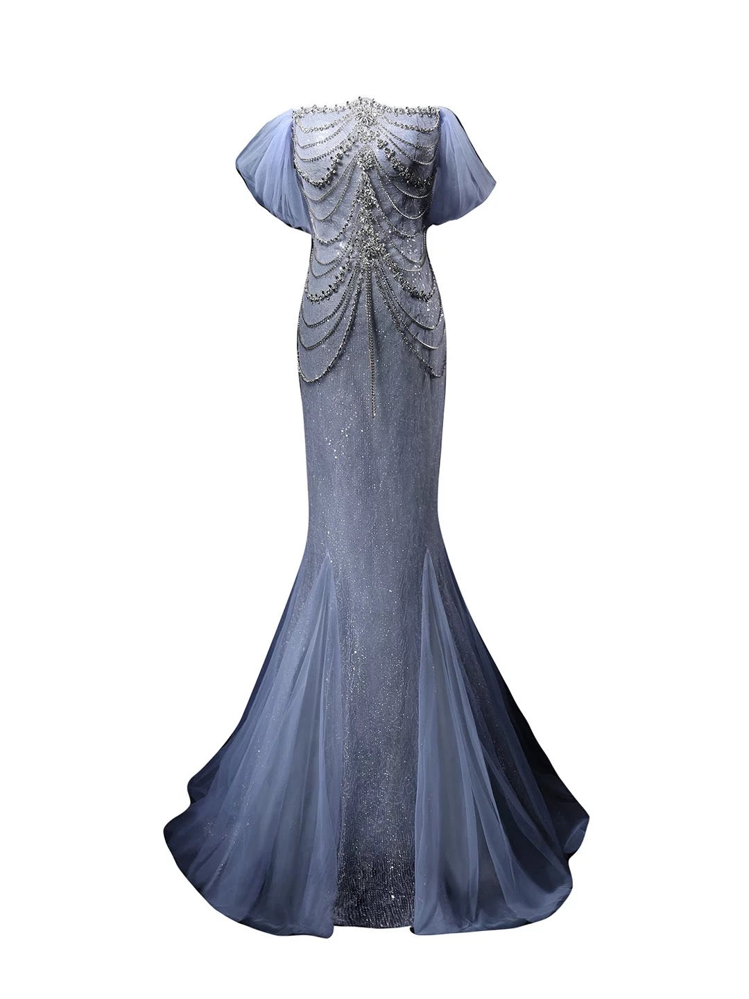 Sparkly Mermaid Off The Shoulder Sequin Blue Birthday With Beaded Elegant Outfit Formal Prom Dresses N4148