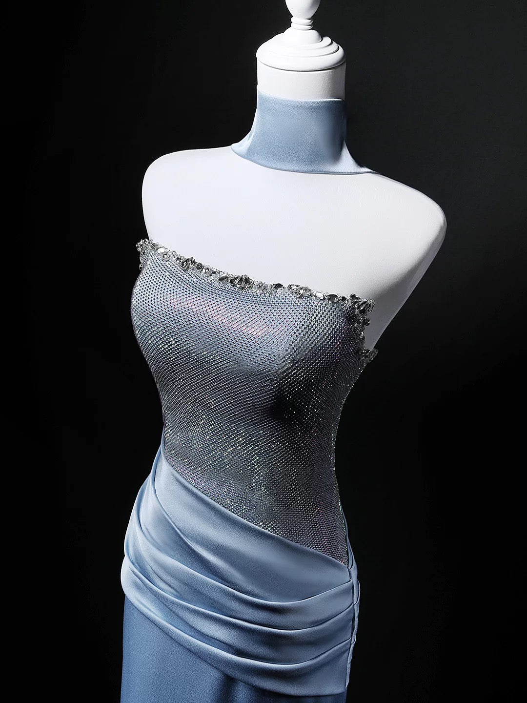 Elegant Mermaid Strapless Blue 18th Birthday Elegant Outfit Formal Long Prom Dresses N4155