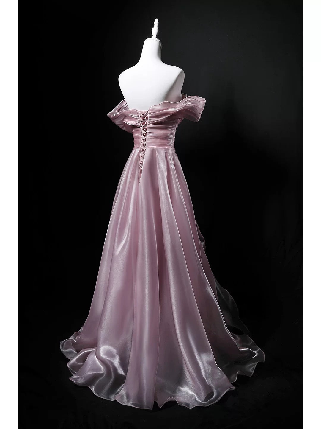Robe de bal scintillante, épaules dénudées, rose, pour anniversaire, avec perles, tenue élégante, robes de bal de promo formelles N4157
