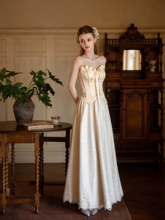 Verträumte Ballkleider A-Linie Sweetheart mit 3D-Blumen Ärmelloses langes Abendkleid RB3720