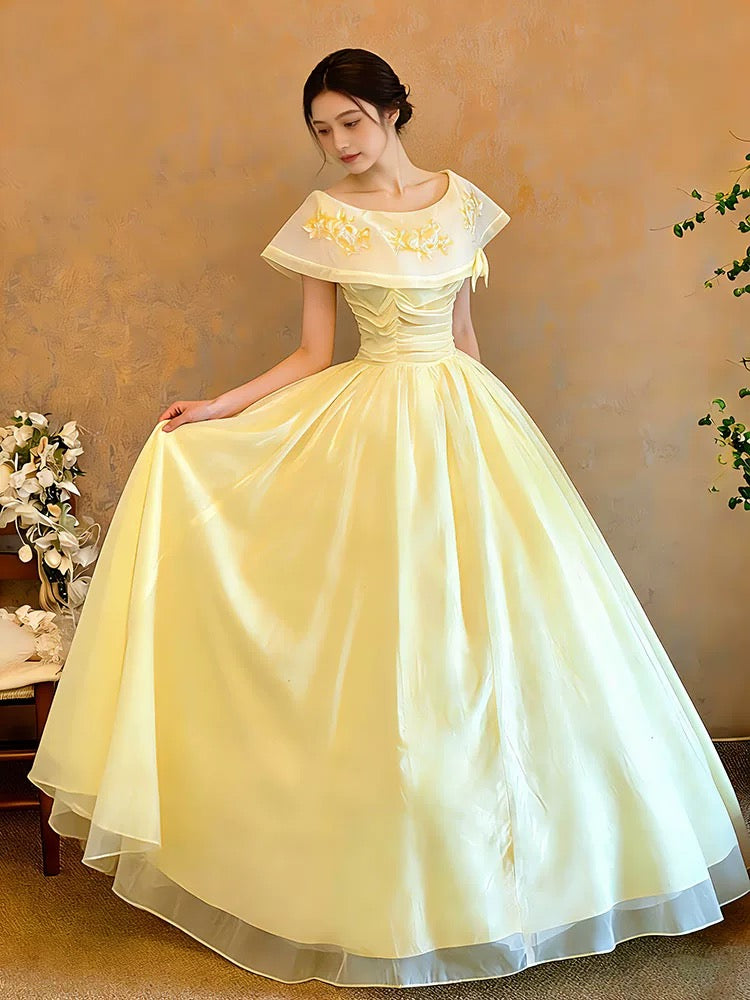 Sweet Ball Gown Off The Shoulder Yellow Sweet 16 Dresses Quinceanera Dress Long 15 Vestidos De Fiesta N4172