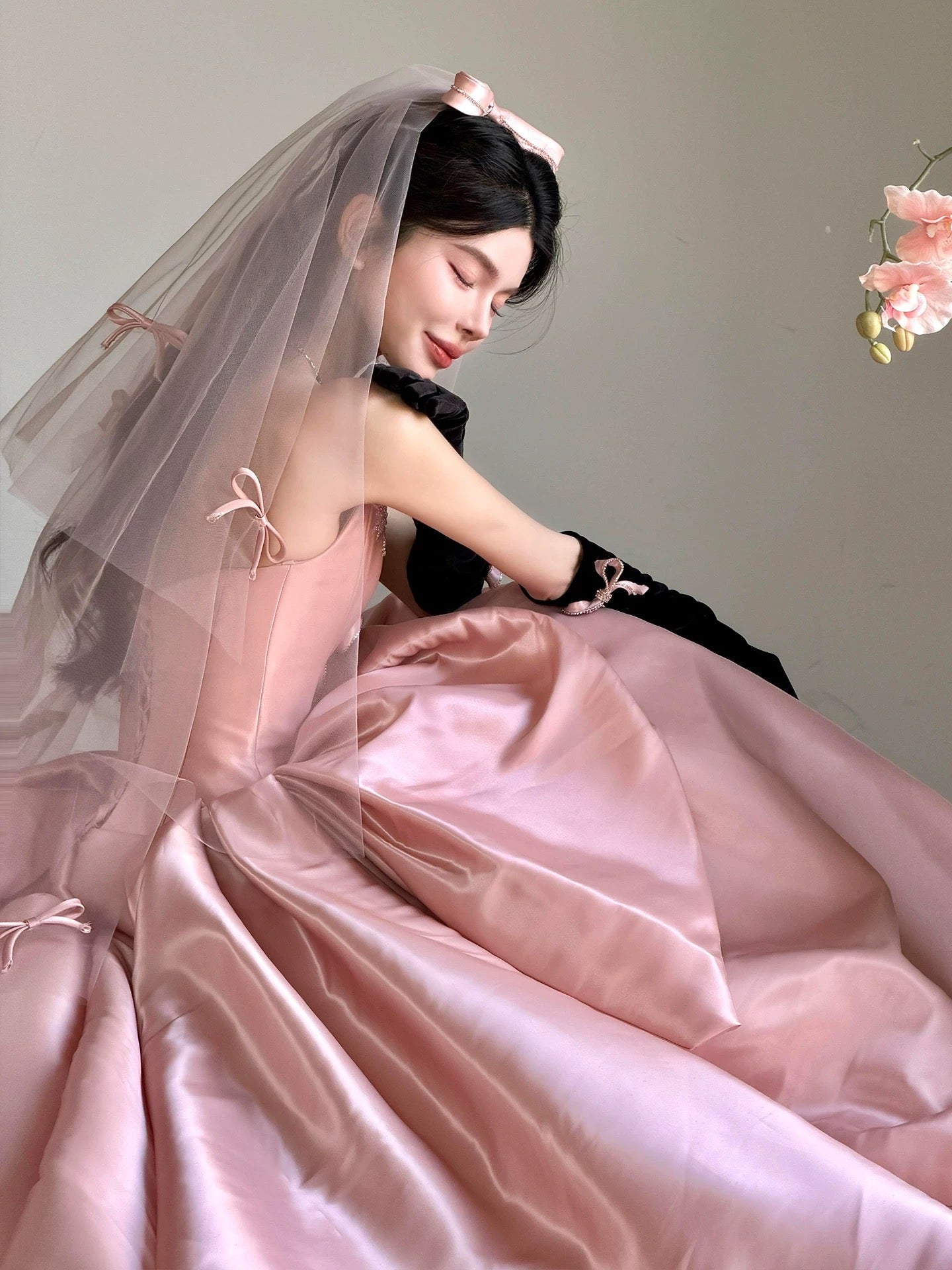 Cute Prom Dress Ball Gown Strapless Pink With Beads Floor Length Quinceanera Dresses Party Formal Outfits RB5214