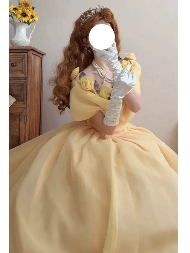 Cute Ball Gown Off The Shoulder Yellow Sweet 16 Dresses Quinceanera Dress Long 15 Vestidos De Fiesta N2026