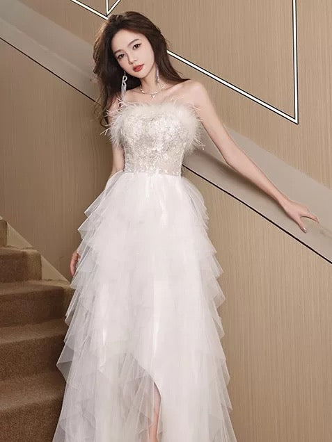 Elegantes A-Linien-Sweetheart-Kleid aus schwarzem Tüll mit Rüschen, lange Partykleider Ballkleider N2037