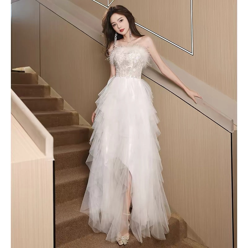 Elegantes A-Linien-Sweetheart-Kleid aus schwarzem Tüll mit Rüschen, lange Partykleider Ballkleider N2037