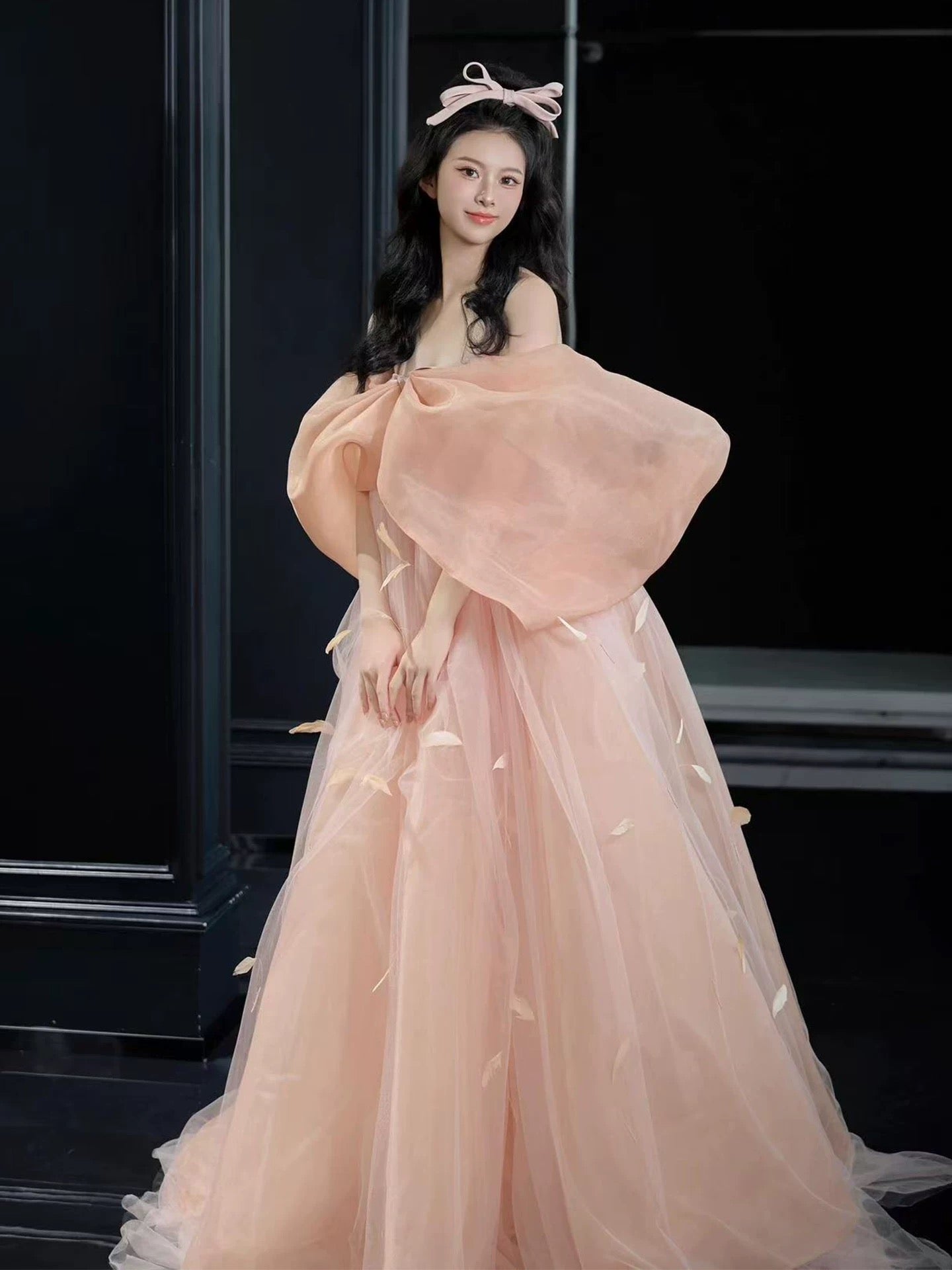 Cute Ball Gown Off The Shoulder Pink Tulle Sweet 16 Dresses Quinceanera Dress Long 15 Vestidos De Fiesta N2039