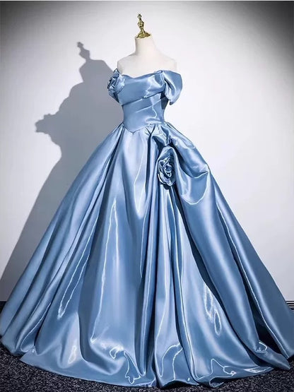 Cute Ball Gown Off The Shoulder Pink Satin Sweet 16 Dresses Quinceanera Dress Long 15 Vestidos De Fiesta N2030