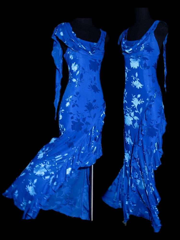 Simple Robe de bal sirène d'été bleu roi à fines bretelles pour femmes et adolescentes N2224