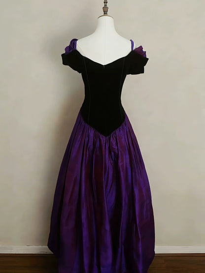 Magnifique robe de bal violette à épaules dénudées et volants, idéale pour les lycéennes, les adolescentes et les jeunes filles. Robe de fin d'année N1683
