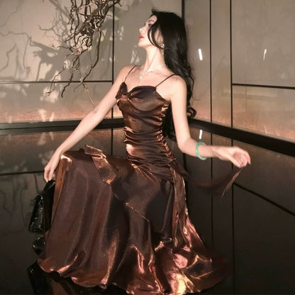 Mystical Mermaid Spaghetti Strap Navy Blue Date Night Evening Birthday Outfit Formal Prom Dresses RB5668