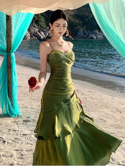 Mystical Mermaid Spaghetti Strap Navy Blue Date Night Evening Birthday Outfit Formal Prom Dresses RB5668
