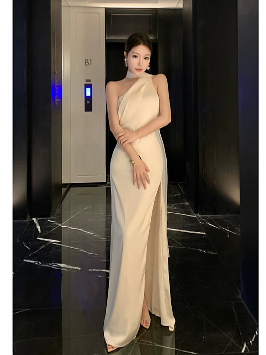 Mystical Mermaid One Shoulder Sleeveless Slit Floor Length Date Night Outfits Formal Prom Gown 17th Birthday Dresses RB5687