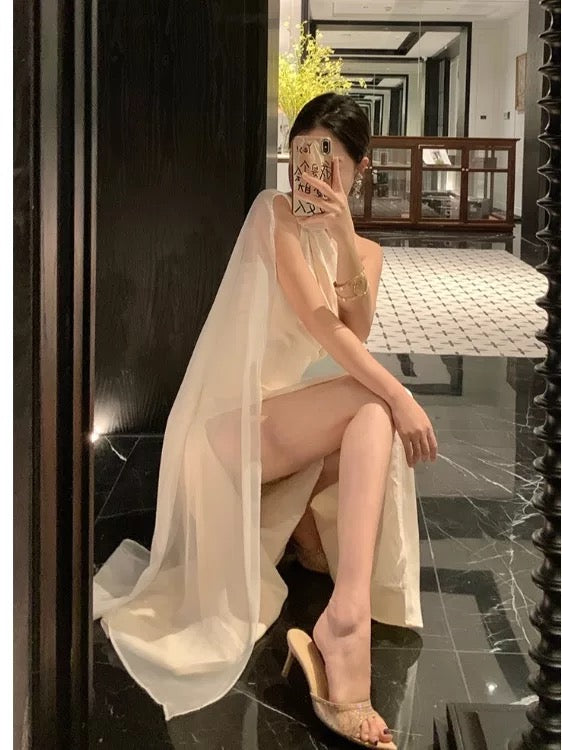 Mystical Mermaid One Shoulder Sleeveless Slit Floor Length Date Night Outfits Formal Prom Gown 17th Birthday Dresses RB5687