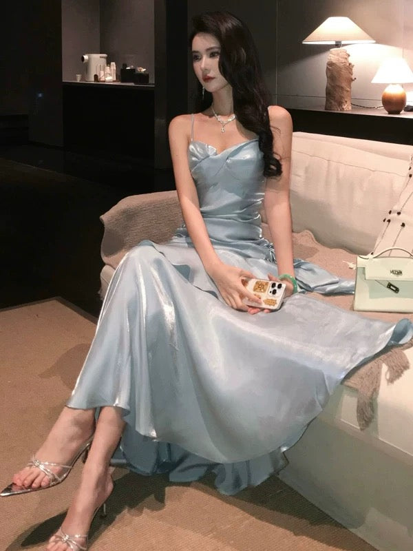 Modest Mermaid Spaghetti Strap Brown Long Cruise Ship Formal Night Evening Dresses 22th Birthday Outfits RB5597