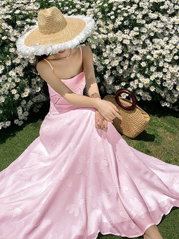 Modest A line Spaghetti Strap Pink Lace Long Cruise Ship Formal Night Evening Dresses 18th Birthday Outfits RB5599
