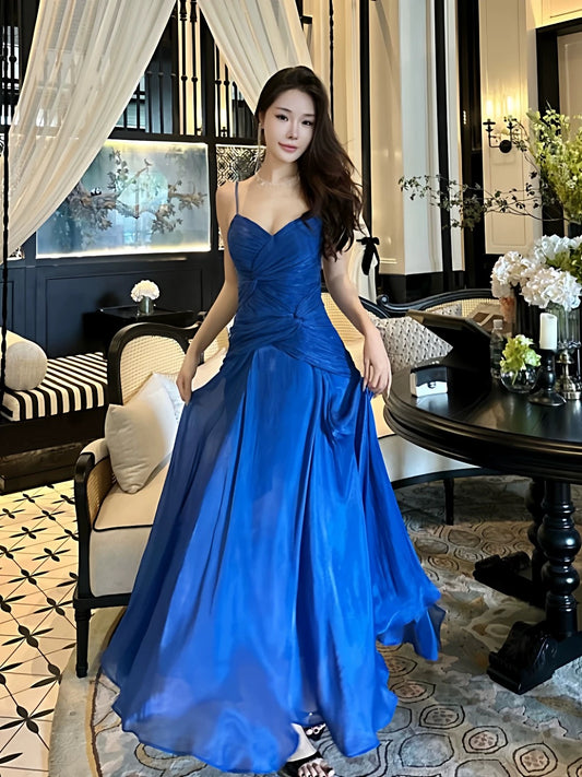 Sexy Mermaid Spaghetti Strap Royal Blue Cruise Ship Formal Night Evening Dresses 18th Birthday Outfit RB5607