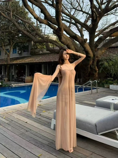 Sexy A line Sweetheart Champagne Chiffon Date Night Evening Outfit Formal Prom Dresses RB5420