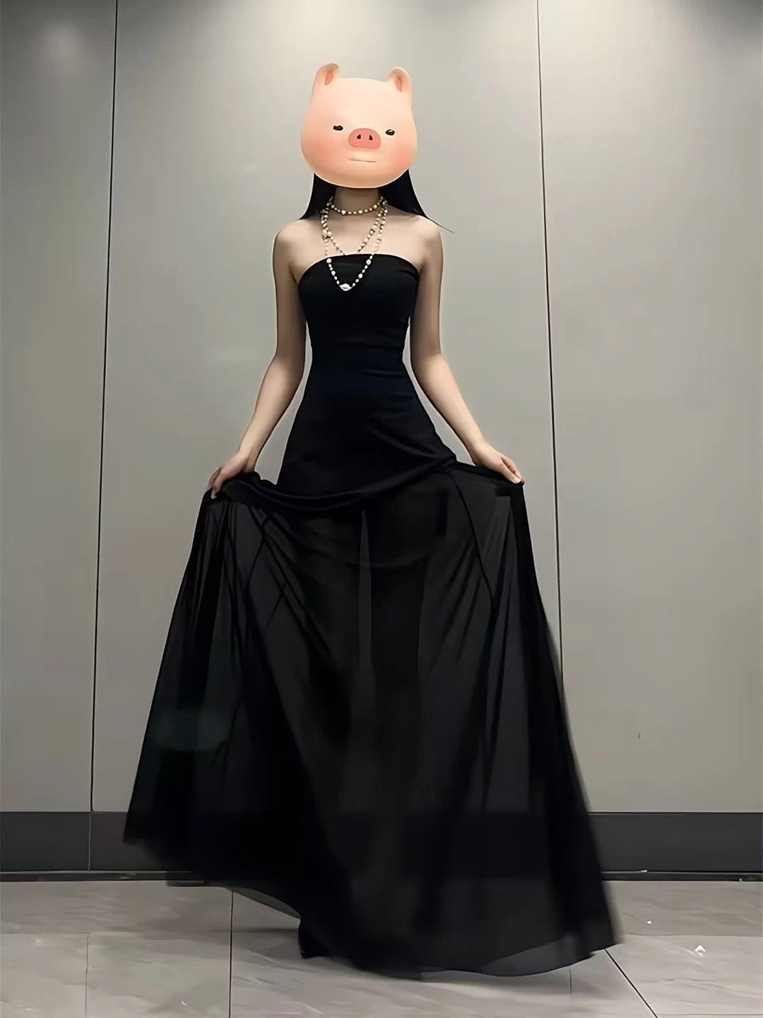 French Style A Line Strapless Red Chiffon With Slit Date Floor Length Night Evening Outfit Formal Prom Dresses RB5419