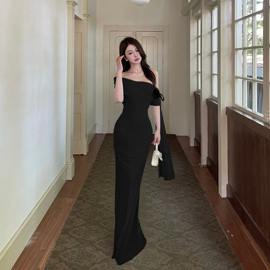 Modest Mermaid Off The Shoulder White With Ruffled Long Cruise Ship Formal Night Evening Dresses 18th Birthday Outfits RB5618