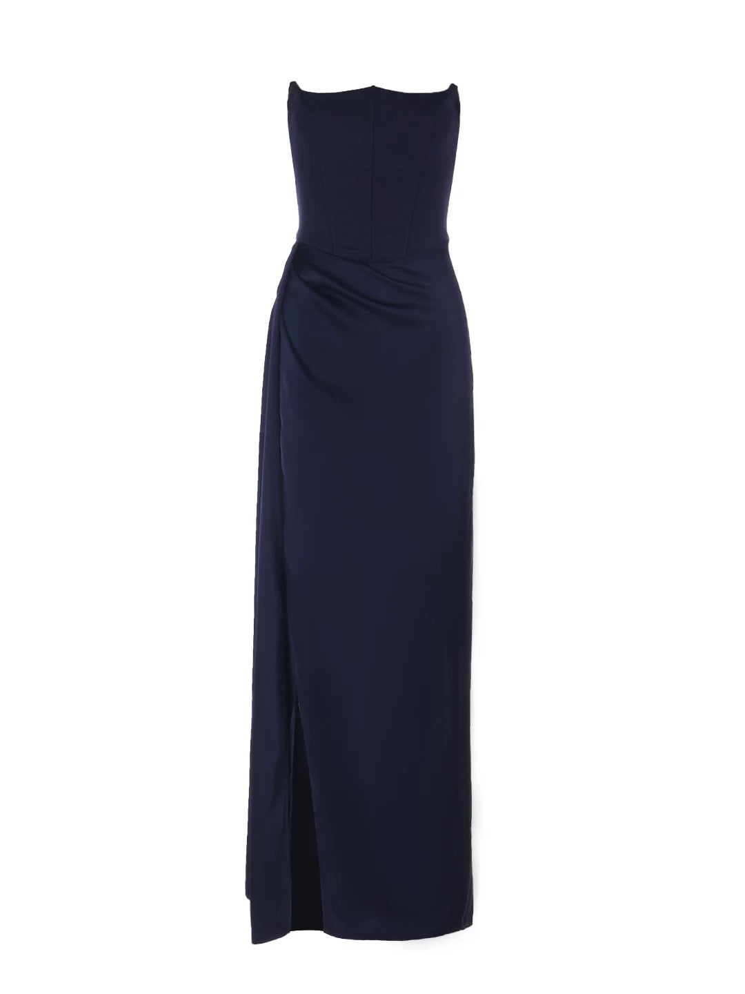 Sexy Mermaid Strapless Navy Blue With Slit Cruise Ship Formal Night Evening Dresses 18th Birthday Outfit RB5621