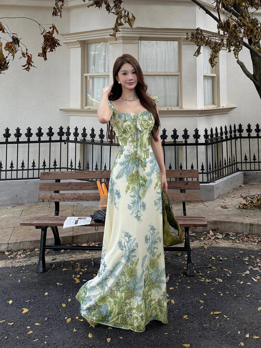 Sexy A line Square Neck Green Cruise Ship Formal Night Evening Dresses 18th Birthday Outfit RB5625