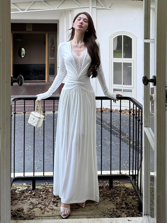 Dreamy A line V Neck With Ruffled Long Sleeves Cruise Ship Formal Night Evening Dresses 18th Birthday Outfits RB5630