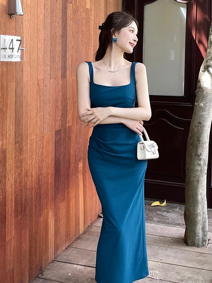 Dreamy Mermaid Square Neck Ankle Length Cruise Ship Formal Night Evening Dresses 18th Birthday Outfits RB5662