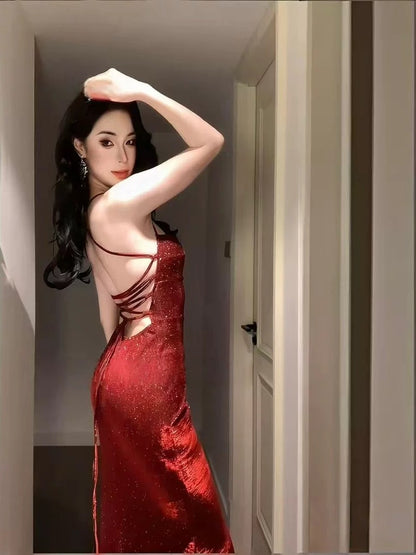 Delicate Mermaid Halter Burgundy With Ruffled Long Cruise Ship Formal Night Evening Dresses 19th Birthday Outfits RB5648
