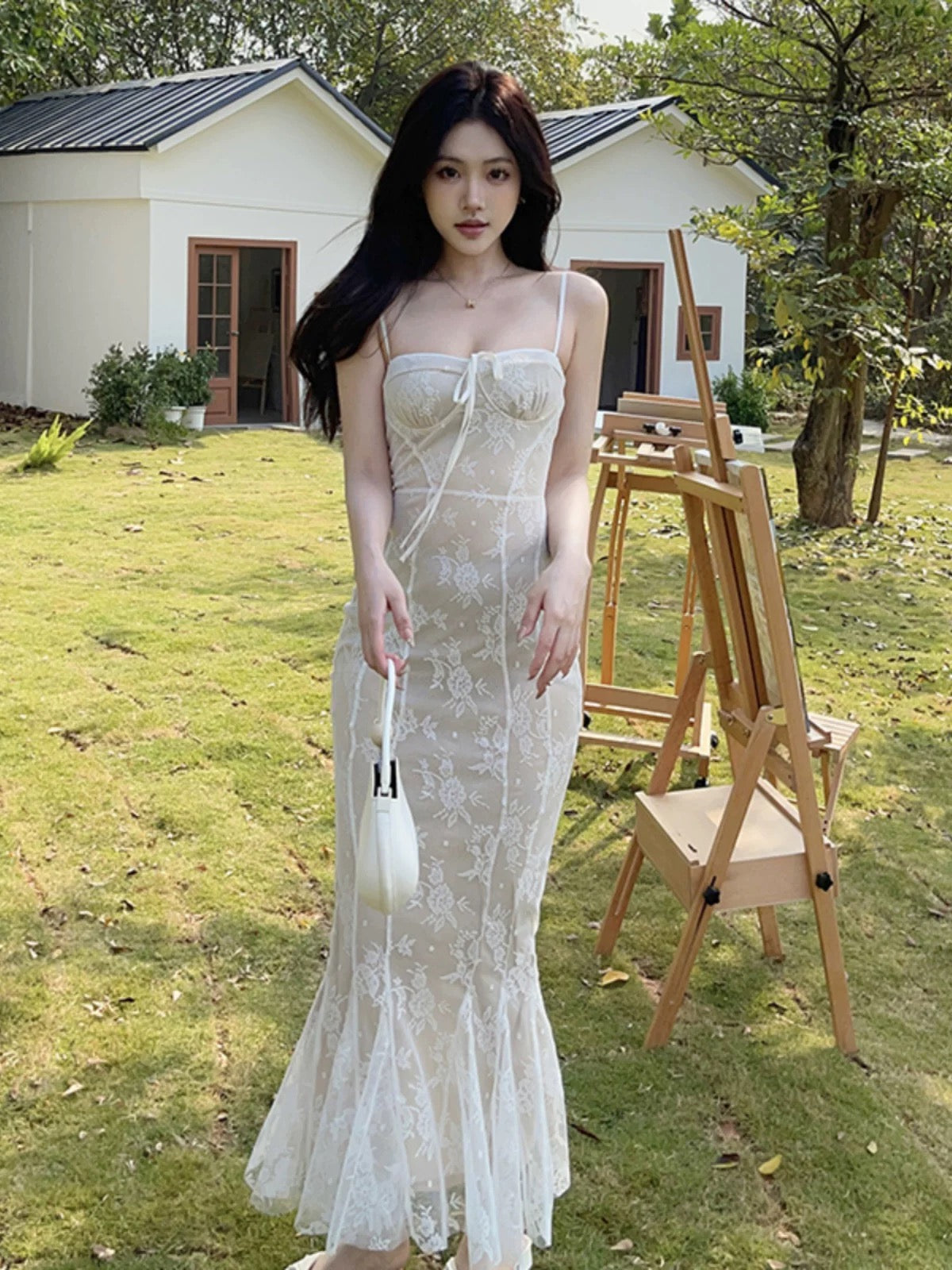 Modest Mermaid Spaghetti Strap Black With Lace Date Floor Length Night Evening Outfit Formal Prom Dresses RB5466
