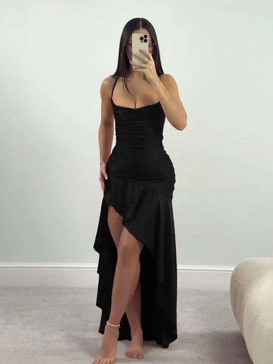 Ethereal Women's Mermaid Spaghetti Strap Maxi Dress Date Night Outfits Outdoor Semi Formal Wedding Guest Dresses RB5753