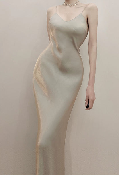 Simple Sheath Spaghetti Straps Semi Formal Summer Garden Beach Spring Event Outfits Wedding Guest Dresses RB4942