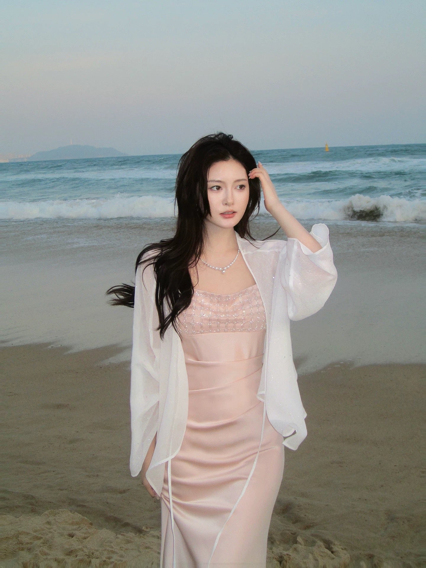 Artistic Sheath Square Neck Sleeveless Pink Satin Outdoor Semi Formal Summer Garden Beach Spring Event Outfits Wedding Guest Dresses RB4945