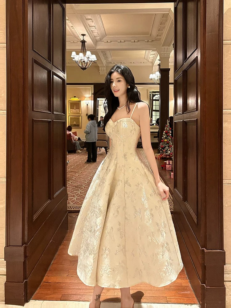 Boho-chic A Line Spaghetti Straps Lace Semi Formal Summer Garden Beach Spring Event Outfits Wedding Guest Dresses RB4946