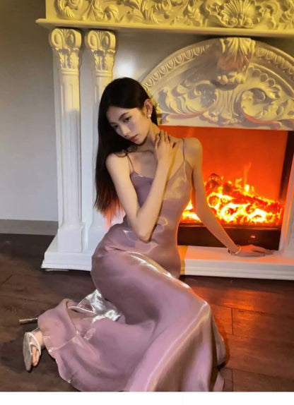 Simple Sheath Spaghetti Straps Semi Formal Summer Garden Beach Spring Event Outfits Pink Wedding Guest Dresses RB4972