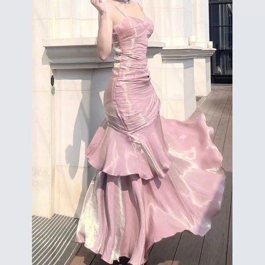 Classy Mermaid Spaghetti Strap Green Prom Dress Inspo For Women Girls Formal Party Gowns Long Formal Dresses RB5111