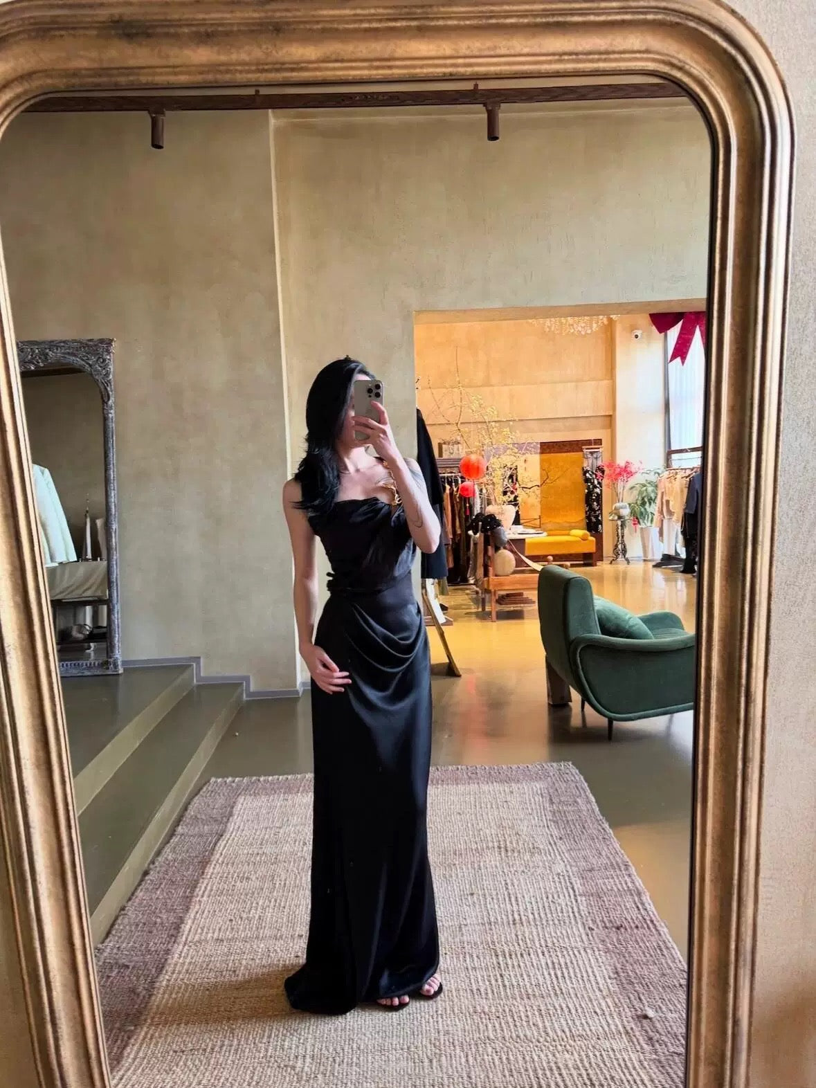 Beautiful Mermaid One Shoulder Black Tie Dress With Gold Beads Long Date Night 18th Birthday Outfits Formal Prom Dresses RB5708