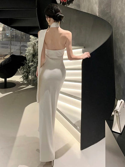 Glam Sheath One Shoulder Black Tie Prom Spring Summer Beach Formal Wedding Guest Dresses N3967