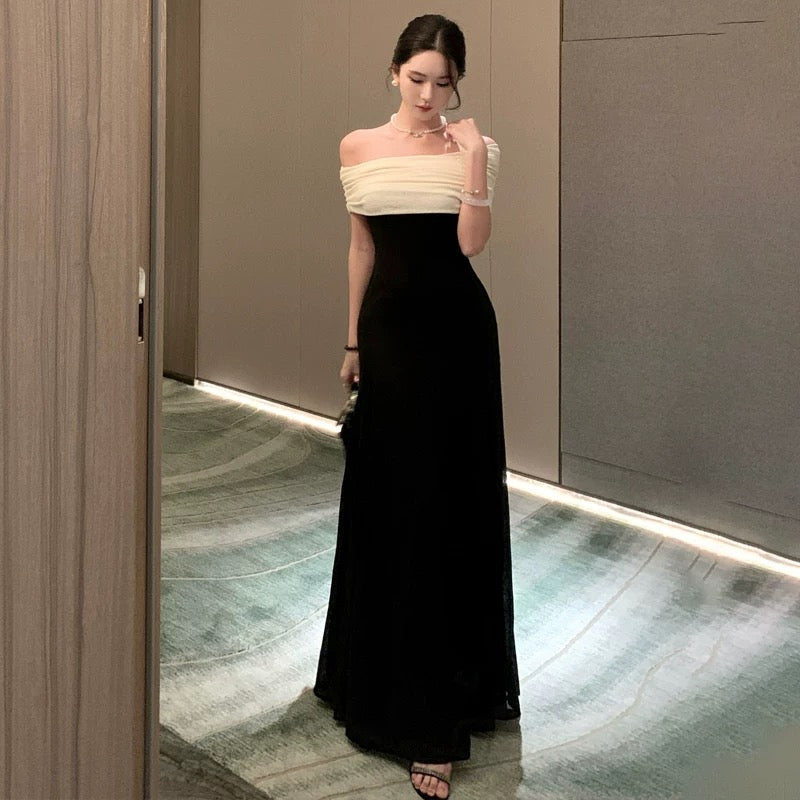 Sexy Mermaid Off The Shoulder Black Tie 21st Birthday Elegant Outfit Summer Formal Wedding Guest Dresses N3984