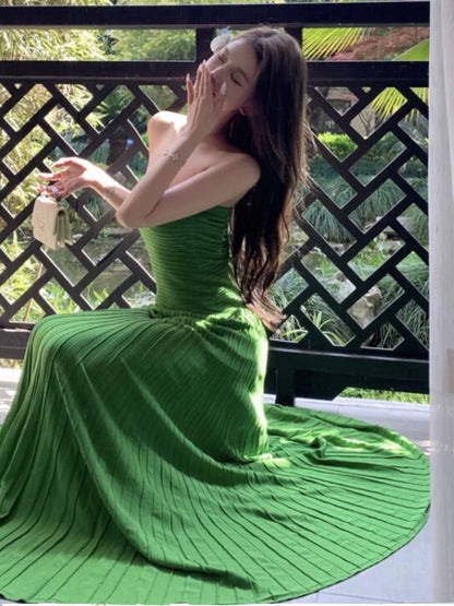 Sexy Meerjungfrau Trägerlos Grün 21. Geburtstag Elegantes Outfit Sommer Bodenlang Hochzeitsgastkleider N3993