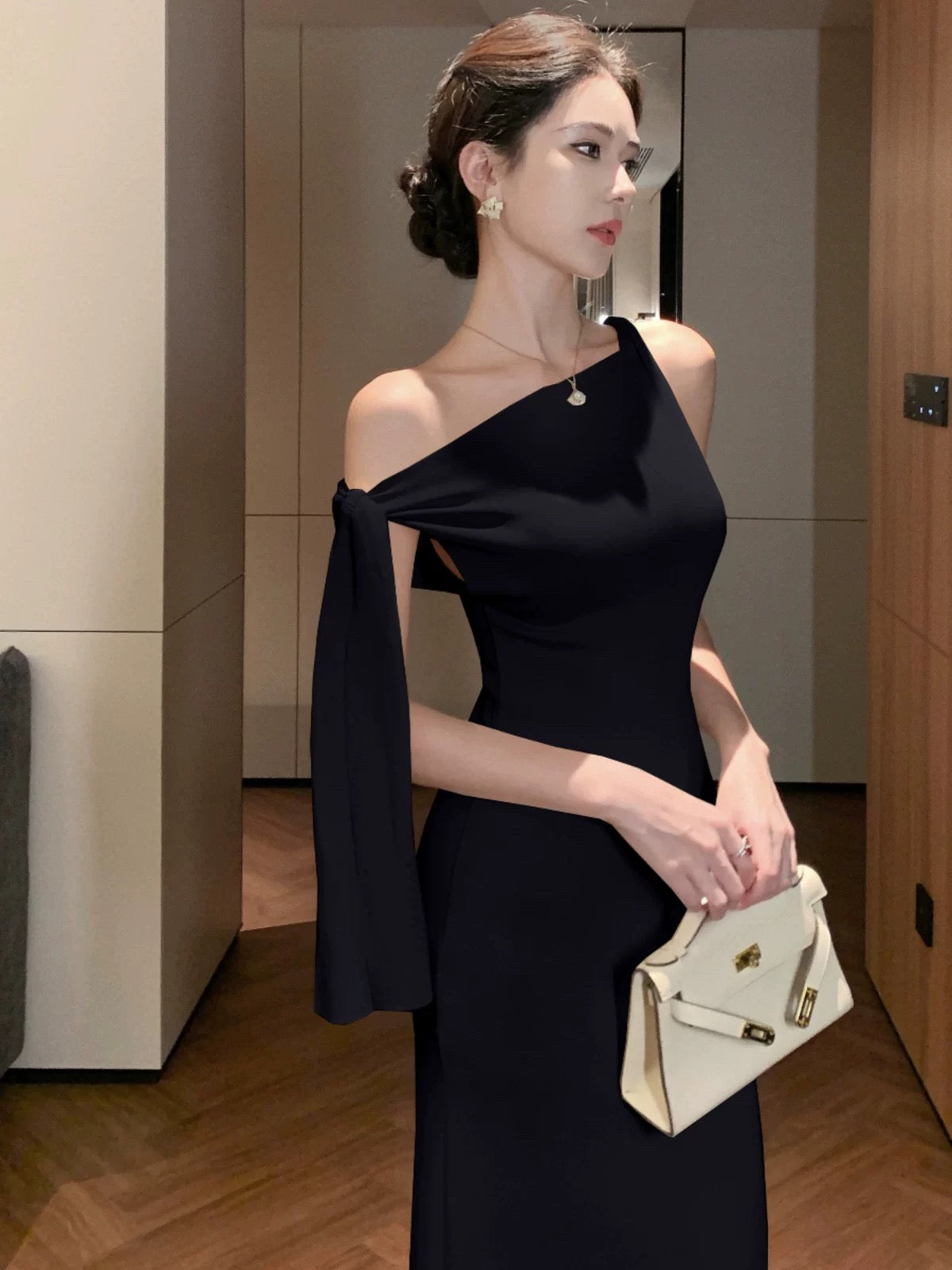 Sexy Mermaid One Shoulder 21st Birthday Elegant Outfit Summer Knee Length Wedding Guest Dresses N4000