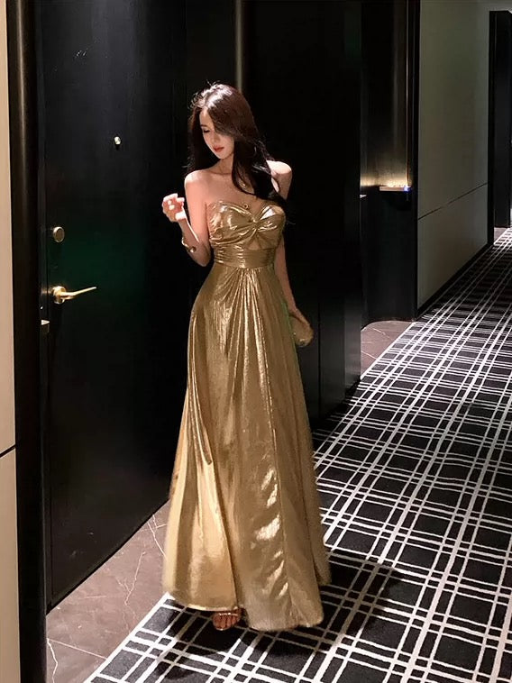 Sexy A-Linie Sweetheart Gold Pailletten zum 18. Geburtstag Elegantes Outfit Sommer Hochzeitsgastkleider N4041