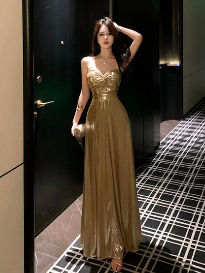 Sexy A-Linie Sweetheart Gold Pailletten zum 18. Geburtstag Elegantes Outfit Sommer Hochzeitsgastkleider N4041