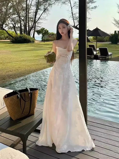 Élégantes Robes de Bal Longues Ligne A avec Bretelles Fines Rose Dentelle Robe de Soirée Formelle Longue N4042