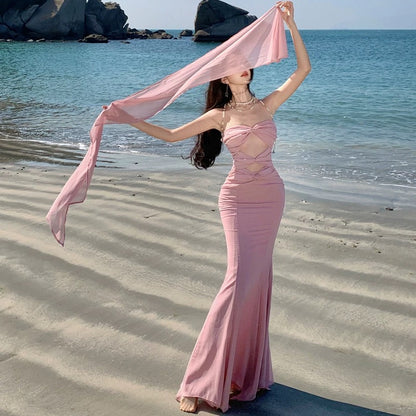 Meerjungfrau Schatz Chiffon Rouge Rosa 18. Geburtstag Elegantes Outfit Abschlussball Hochzeitsgast Kleider N4058