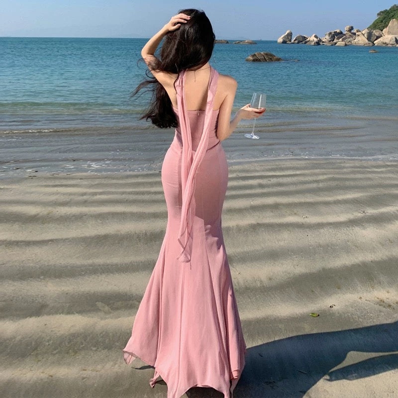 Meerjungfrau Schatz Chiffon Rouge Rosa 18. Geburtstag Elegantes Outfit Abschlussball Hochzeitsgast Kleider N4058