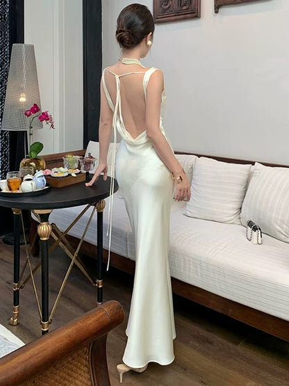 Robe de bal sirène en satin à col bénitier, tenue élégante pour 21e anniversaire, robes d'invitée de mariage d'été N4074