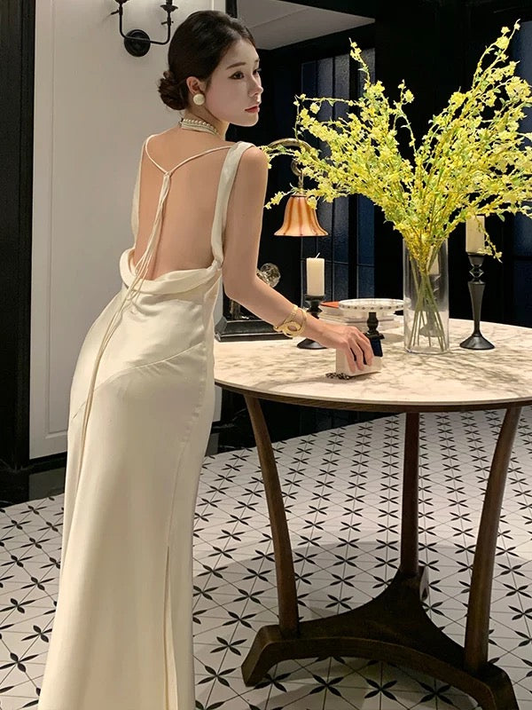 Robe de bal sirène en satin à col bénitier, tenue élégante pour 21e anniversaire, robes d'invitée de mariage d'été N4074
